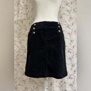 White House Black Market Black Mini Skirt with Button Details Sz 2
